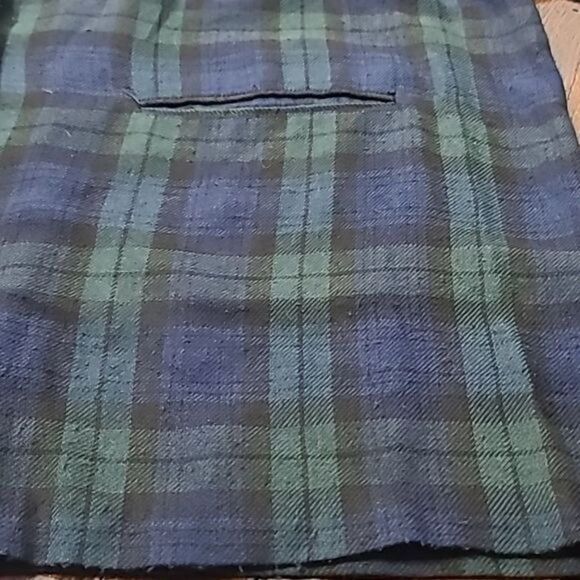 Vintage 90s Dark Green Navy Plaid Grunge Oversized Blazer Size 18/20 XXXL - Picture 12 of 12